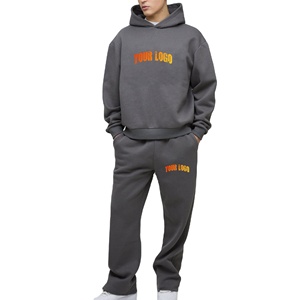 ชุดวอร์มผ้าฝ้ายมีฮู้ดผ้าหนาสำหรับผู้ชายชุดวอร์มโอเวอร์ไซส์เนื้อผ้าหนาพิมพ์โลโก้ได้ตามต้องการสำหรับ100% - Product Image 1