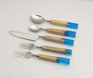 Top Quality Metal with Resin Cutlery <b>Sets</b> Design Popular New Arrivals Modern Trending Design Luxury Flatware Metal Cutlery <b>Set</b> - Product Image 4