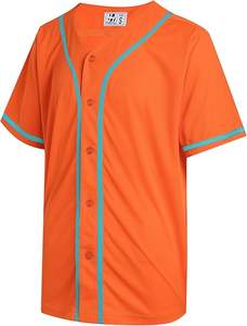 Maillot de baseball pour hommes et femmes, chemise à manches courtes à boutons, uniforme de sport hip-hop hipster, respirant, antibactérien, séchage rapide - Product Image 3
