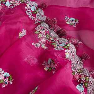 Lentejuelas bordadas de seda de Organza pesada de calidad superior, trabajo cortado con Cancan y Canvas Patta, el sari Lehenga Choli más Popular - Product Image 5