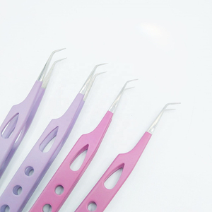 Pince à cils professionnelle en acier inoxydable de précision de haute qualité Anti-magnétique poignée confortable Extension de cils à pointe lisse - Product Image 6