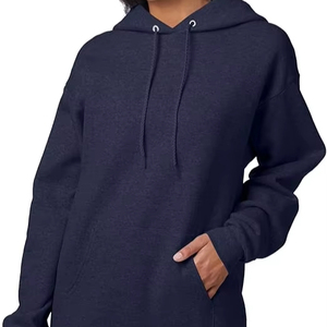 Sudaderas con capucha informales de invierno para hombre, forro polar de poliéster/algodón de Color sólido, ajuste Regular con diseño de bolsillo, transpirable, ecológico, de secado rápido - Product Image 1