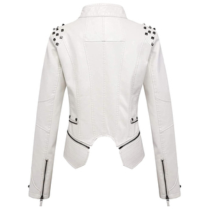 Chaqueta de cuero para mujer en alta calidad, diseño fabuloso, chaqueta de cuero transpirable a prueba de viento, chaqueta de motorista de talla grande para mujer, OEM - Product Image 2
