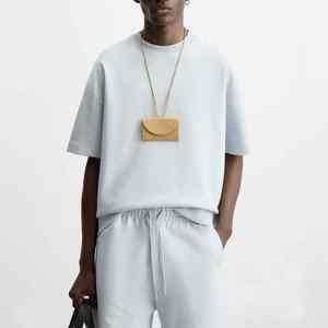 Camiseta de Algodón Blanca de Alta Calidad para Hombre, Estilo Urbano, Cuello Redondo, Personalizable con Logotipo, Tejido Grueso - Product Image 3