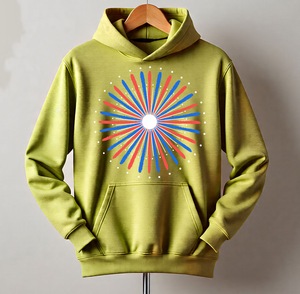 เสื้อฮู้ดผู้ชายสีเขียวมะกอก พิมพ์ลายดาวตามสั่ง ผ้าฝ้าย สวมใส่สบายๆ สำหรับฤดูใบไม้ร่วง ทรงปกติ มีกระเป๋าด้านหน้า - Product Image 4