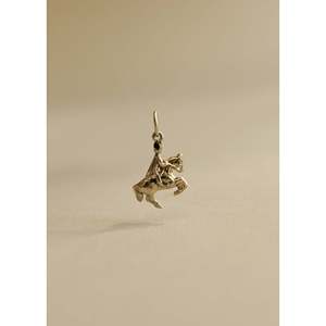 Pendentif Cheval Vintage en Or 14 carats avec Jade Taille Émeraude, Bijou Religieux pour Cadeaux - Product Image 5