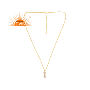 สร้อยคอจี้อัญมณี925เงินสเตอร์ลิงสีทอง18K ประดับมุกและพระจันทร์สีรุ้งเครื่องประดับอัญมณีสำหรับผู้หญิงดีไซน์ล่าสุด - Product Image 4
