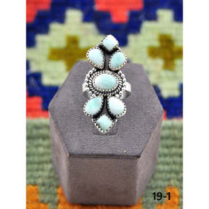 Southwest-Inspired Paloma Turquoise & Sterling Silver <b>Adjustable</b> <b>Ring</b> Fashionable Stainless Steel Jewelry Bezel Setting Gift - Product Image 1