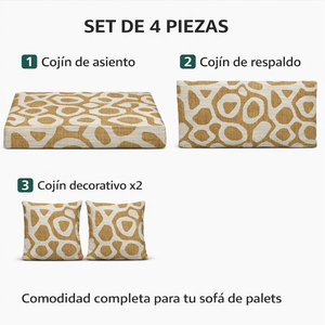 MANEMI Ensemble de 4 coussins de palette d'extérieur durables en tissu résistant à l'eau toutes saisons 120x80 + 120x50 cm pour canapé de jardin, épaisseur 12 cm - Product Image 5