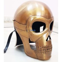 Casco Barbuta de Hierro de Imitación Antiguo Coleccionable, Armadura Hecha a Mano con Diseño Medieval para Halloween