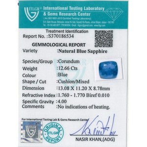 Saphir bleu naturel 12,66 carats, pierre précieuse facettée, calibrée, 10 mm, pierre bleu royal, hauteur 8 mm, hauteur de l'item 6 mm, traitée thermiquement - Product Image 4