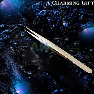 Pince à épiler en acier inoxydable de haute qualité, plaquée or, durable, prise parfaite - Product Image 5