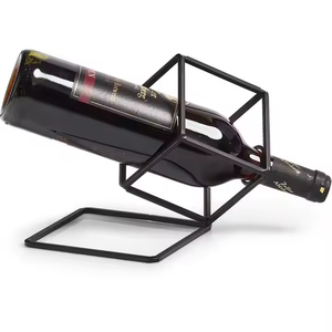 ที่ใส่ขวดไวน์โลหะสีดำแบบทันสมัยที่ใส่ขวดไวน์รูปทรงสี่เหลี่ยมตกแต่งแกนกลางที่เก็บของตกแต่งบ้านด้วยการตกแต่ง - Product Image 4