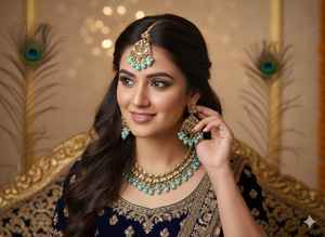 Nouvelle collection de colliers anciens en or avec boucles d'oreilles 109gm ensembles de bijoux de mode pour femmes vêtements de mariage et de festival - Product Image 4