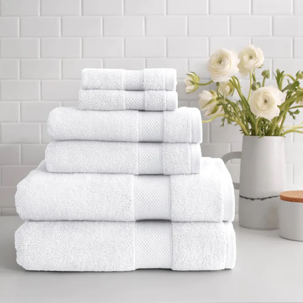 Set di 6 asciugamani In morbido cotone asciugamani da bagno/asciugamani e salviette Made In Vietnam all'ingrosso durevole