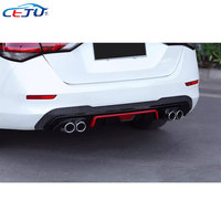 Difusor de labio de parachoques trasero de coche ABS negro brillante con puntas de escape de luz de freno para Nissan Sylphy Pulsar Sentra S SV SR B18 2020-2023