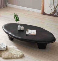 Meubles de salon uniques, table basse moderne en fibre de verre de forme organique, trépied, pour la décoration intérieure