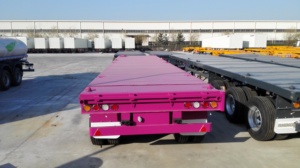 รถพ่วงคอนเทนเนอร์แบบเตียงสูงขนาด 20 ฟุต 30 ฟุต 40 ฟุต พร้อมเพลาสามเพลา - Product Image 2