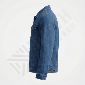 Veste en jean pour homme de haute qualité personnalisée Col montant Logo avant Hiver Respirant Réversible Vêtement de mode - Product Image 3