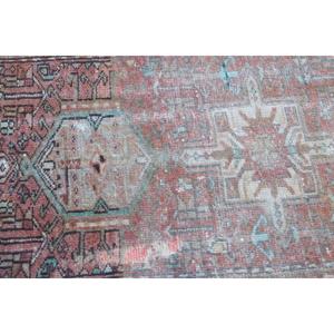 2.1x4.9 ft Small Turkish Vintage Rug, <b>Red</b> Ombr <b>Wool</b> Rug - Product Image 5