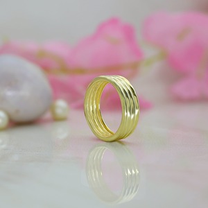 2025 bonne qualité 18K or Vermeil bande épaisse 925 argent Sterling Design minimaliste empilable Fine bijoux en gros pour les femmes - Product Image 3