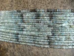 Cuentas de piedras preciosas multicolor de musgo natural aguamarina Rondelle facetadas de 4 a 8mm vendidas por hebra 14 pulgadas de largo - Product Image 3