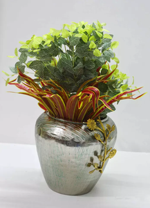 Look chic chaud Vase à fleurs nickelé avec support de Base de couleur bicolore métal aluminium fait Vase de table fantaisie à bon prix - Product Image 4