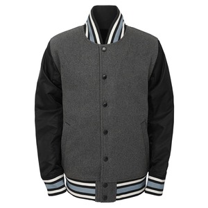 Veste de baseball à manches en cuir de style rue pour hommes avec support personnalisé de broderie en chenille Veste universitaire d'hiver tissée décontractée - Product Image 2