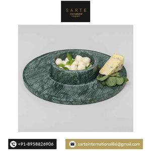 Tendance maintenant plateau de service en marbre naturel plateau de luxe fait à la main Design unique moderne pour salle à manger maison hôtel décor en gros - Product Image 5