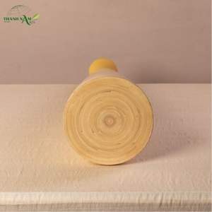 Thanh Nam Arts Modern Coiled Tall Spun Bamboo Tabletop <b>Vase</b> with Natural Gradient Finish Eco-Friendly - Product Image 4