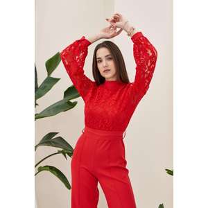 Mono de Fiesta con Encaje Rojo al por Mayor - Product Image 3