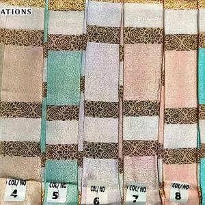 Tissu cationique élégant avec travail de jari doré dans des tons pastel pour des vêtements ethniques luxueux et des créations de vêtements de créateurs - Product Image 6