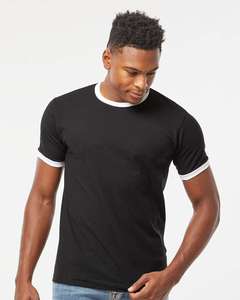 Tultex 246/unisexe Fine Jersey Ringer Tee mode coton mélangé T-Shirt doux léger et personnalisable t-shirt pour hommes - Product Image 2