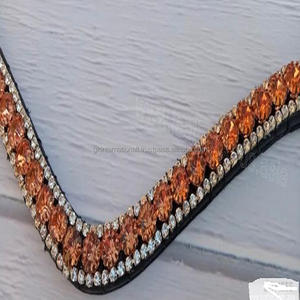 Banda de cuero con cristales transparentes para mujer, banda de piel de 3 filas, Color oro rosa, Color negro y marrón - Product Image 5