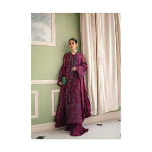 Vestido de gasa de 2 piezas de diseño pakistaní de lujo de algodón Salwar Kameez para Mujeres para la colección Mehndi Wear y Fancy Suits - Product Image 4