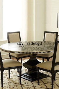 Table basse console en incrustation d'os de style bohème meuble décoratif fait à la main par Tradebyd - Product Image 4