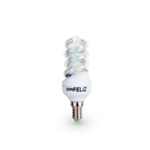 Ampoule en forme de maïs spiralée, culot fin E14, lumière chaude/jaune 3000K, 5W/7W, Don Feliz - Product Image 1