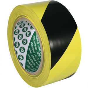 Cinta de Señalización para Piso de PVC IKS F33, Negra/Amarilla, 33 m de Longitud, 50 mm de Ancho, Rollo para Uso en Oficina - Product Image 3