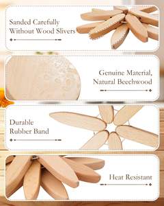 High Quality Eco-Friendly Set 4 Wooden <b>Trivets</b> 1 Stand Hot Dishes Square Natural Foldable Kitchen Coasters Stackable Carton - Product Image 4