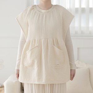 Grembiule per mamme 100% cotone Design semplice conveniente per la cura dei bambini copertura completa prodotti coreani - Product Image 2