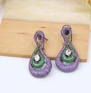 Boucles d'oreilles en moissanite plaquées argent de qualité supérieure, style moderne, élégantes, pour femmes et filles, collection pour mariage et soirées. - Product Image 6