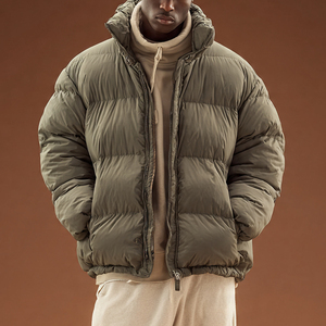 เสื้อแจ็คเก็ตพิมพ์ลายฟองสบู่แฟชั่น เสื้อคลุมกันหนาวผู้ชาย เสื้อพัฟเฟอร์บุใยสังเคราะห์ เสื้อแจ็คเก็ตพัฟเฟอร์บุใยสังเคราะห์แบบมีลายฟองสบู่สำหรับผู้ชาย - Product Image 6