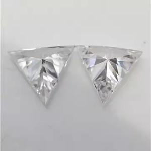 พลอยอัญมณีสีขาวทรงสามเหลี่ยมสีขาวตัดเพชรแบบไม่มีสีธรรมชาติเหมาะสำหรับการสร้างสรรค์เครื่องประดับตามสั่ง - Product Image 6