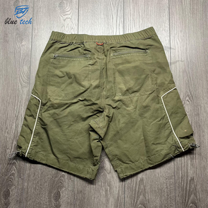 Men's Classic Casual Cargo Shorts Wholesale 100% Cotton Solid Breathable Elastic Waist Multi Pockets Quick Dry - Product Image 2