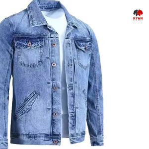 แจ็คเก็ตยีนส์ผู้ชายแบบซิป  ผ้าเดนิมลายนูน  แบบสวมใส่สบาย  แห้งเร็ว  สำหรับฤดูหนาว  ผลิตตามแบบ OEM - Product Image 6