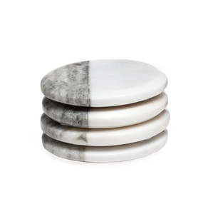 Marble Mug <b>Coaster</b> Sustainable Flower Design <b>White</b> Marble Tea <b>Coaster</b> Craft Table Decoration - Product Image 3