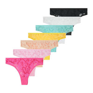 Tanga de Encaje al por Mayor, Precio Económico, Color Sólido, Tanga Sexy de Tiro Bajo para Mujer - Product Image 2