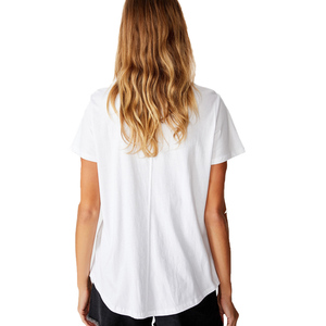 T-shirt personnalisé élégant en coton 180 g/m², 100 % coton, logo imprimé sur mesure, t-shirt uni pour femme, vente en gros - Product Image 2
