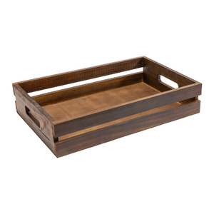 Vajilla de aspecto recién llegado, bandeja para servir tallada a mano, platos para servir comida, bebida y desayuno, bandejas de madera portátiles para servir - Product Image 2