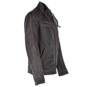 Veste de moto personnalisée en cuir matelassé pour hommes, imperméable au vent, vêtements de course, protection de l'équitation en plein air, motard - Product Image 4